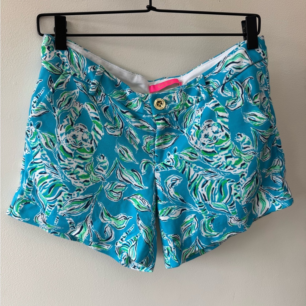 Lilly Pulitzer Callahan Turquoise Oasis Outta Line Women's Shorts size 4